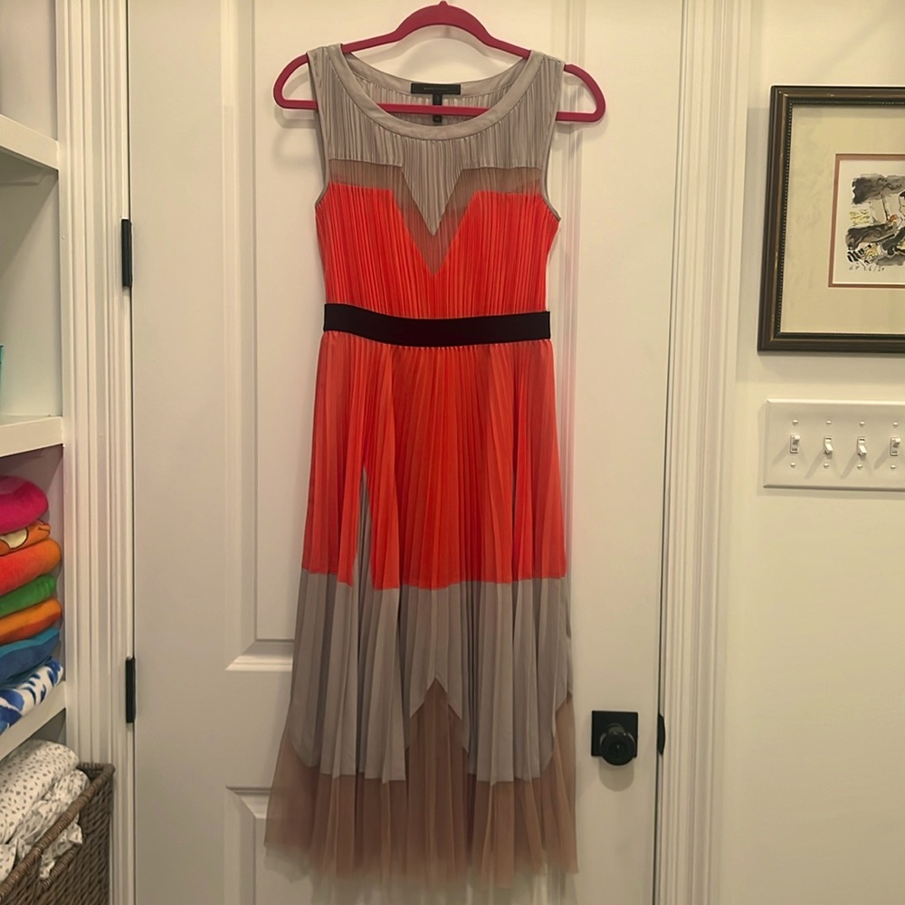BCBGMaxAzria Silver Pink Midi Sundress